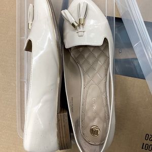 Tassel Loafer Flats, Cream